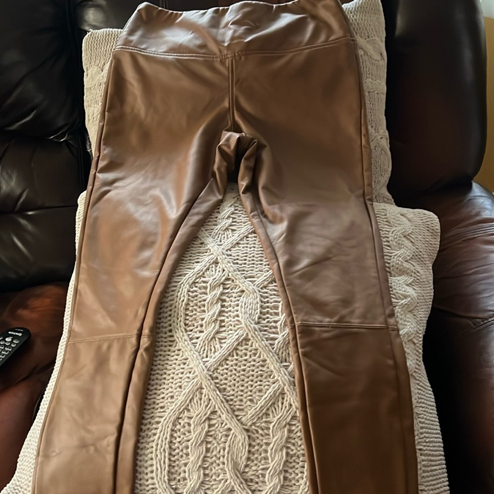 Fake leather pants